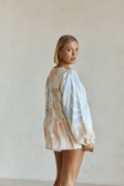 Pink Vintage Bloom Print Long Sleeve Button Up Adalyn Top