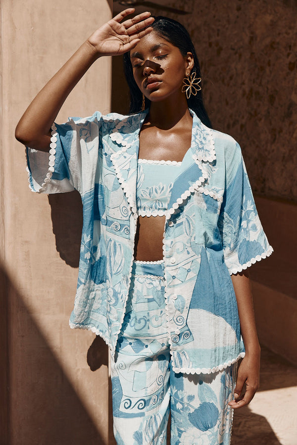 Vaso Blu Ric Rac Detail Kelia Crop Top