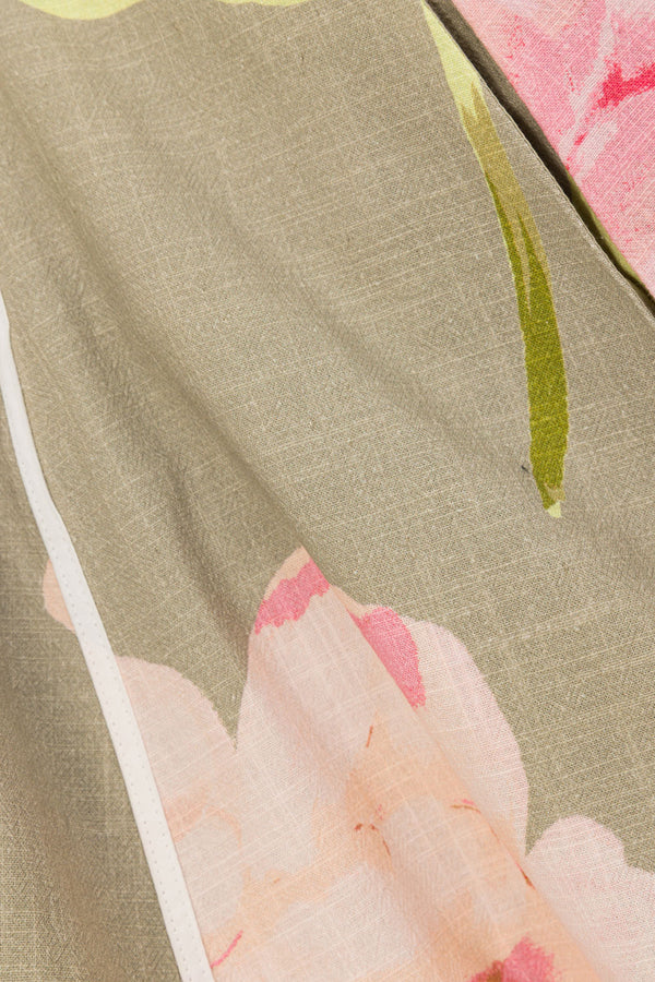 Fiori Green Floral Print Button Mini Amora Dress