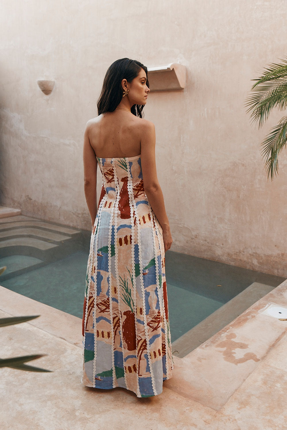 Maddalena Maxi Dress - Red Blue