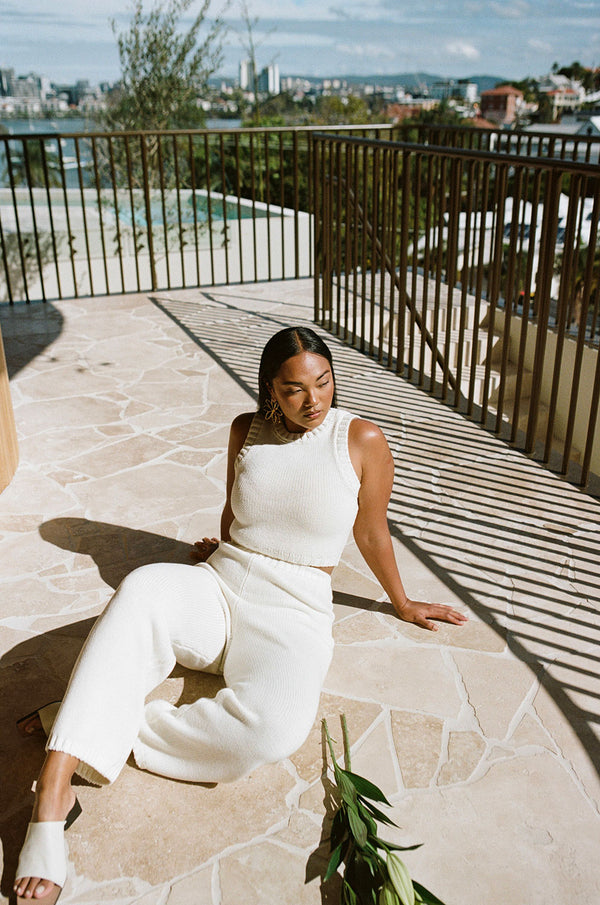 Yukio Knit Pants - White