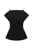 Black Suiting Panel Naomi Top