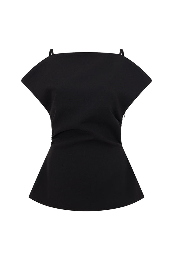 Black Suiting Panel Naomi Top