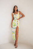 Pluto Midi Skirt - Green Yellow