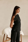 Black Suiting Panel Naomi Top