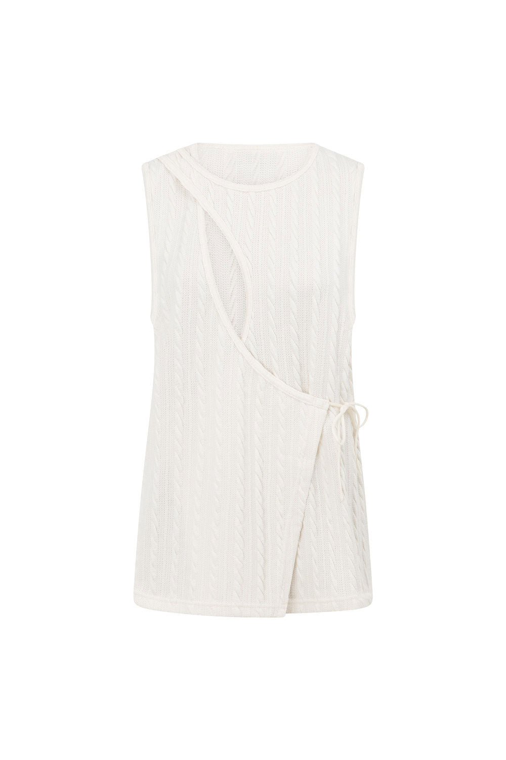 Cream Textured Cut Out Jojo Top