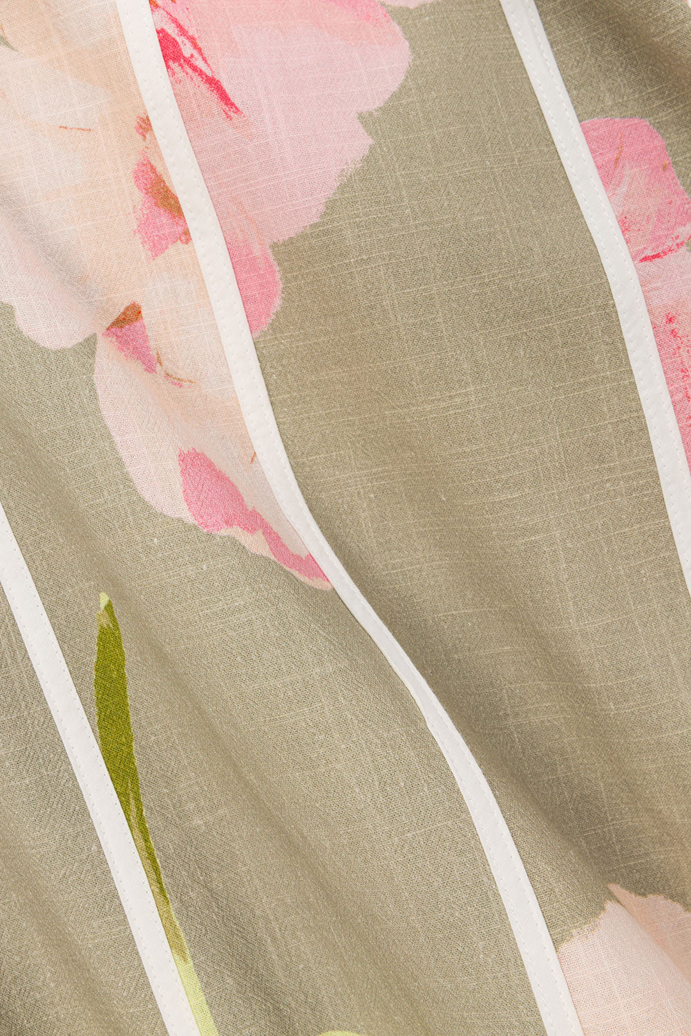 Fiori Green Floral Print V Neck Maxi Emory Dress