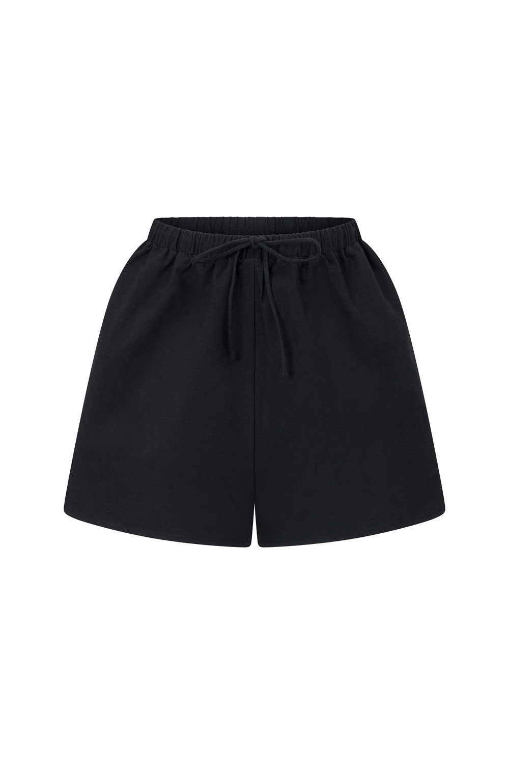 Black High Waist Elastic Drawstring Akel Shorts – SABO
