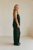 Adeline Silk One Shoulder Backless Top - Black