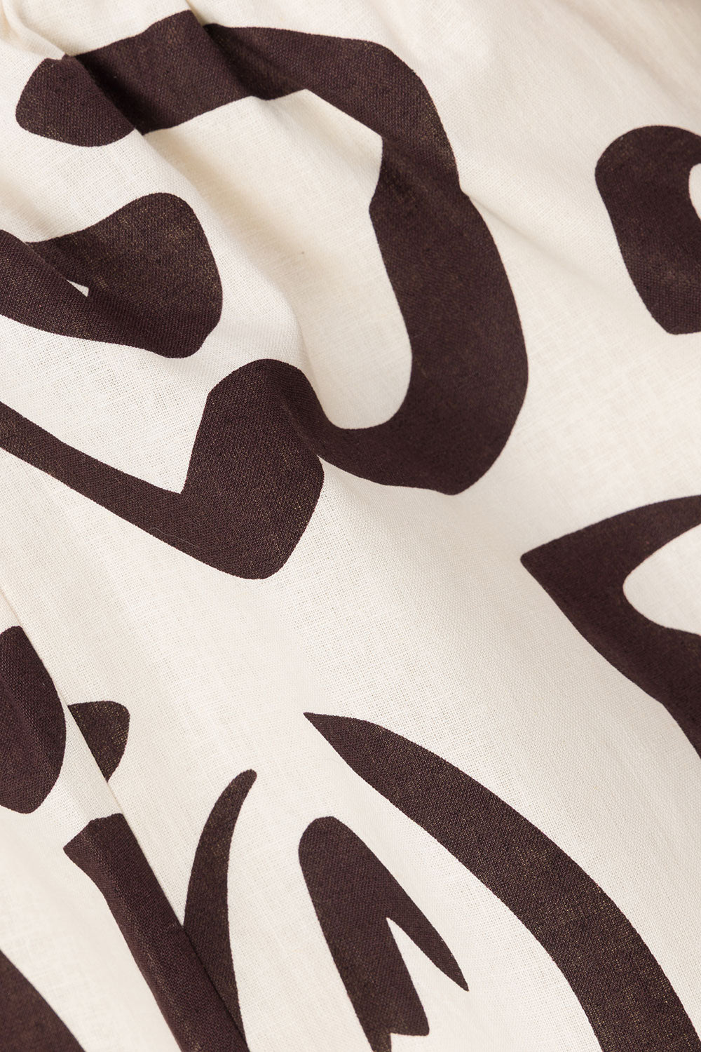 Cream Floral Fleur Lines Print Drawstring Seona Shorts