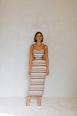 SAMPLE-London Knit Dress - Cocoa Stripe