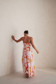 SAMPLE-Talia Dress - Palm Tile Fuego