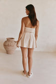 Taupe Strapless Tie Mini Juliet Dress