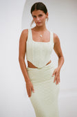 SAMPLE-Jhoselle Lace Up Top - Green