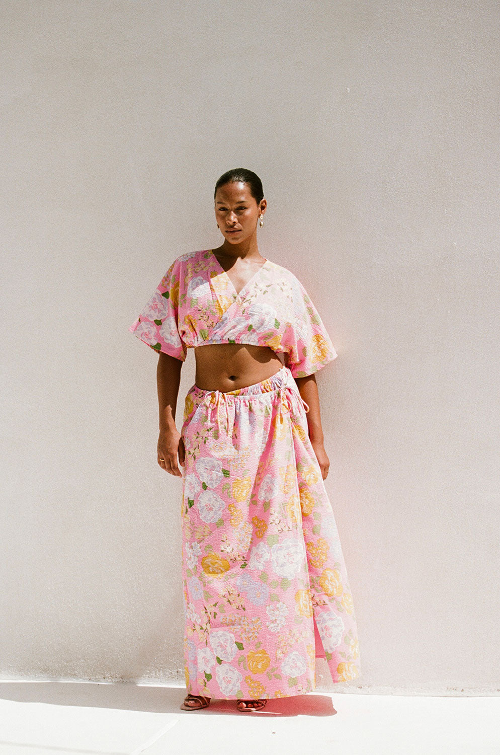 Naya Wrap Maxi Skirt - Pink