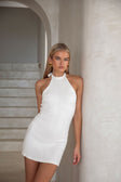 Atley Knit Halter Mini Dress - Cream