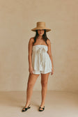 Maeve Tie Strapless Playsuit - Black & White