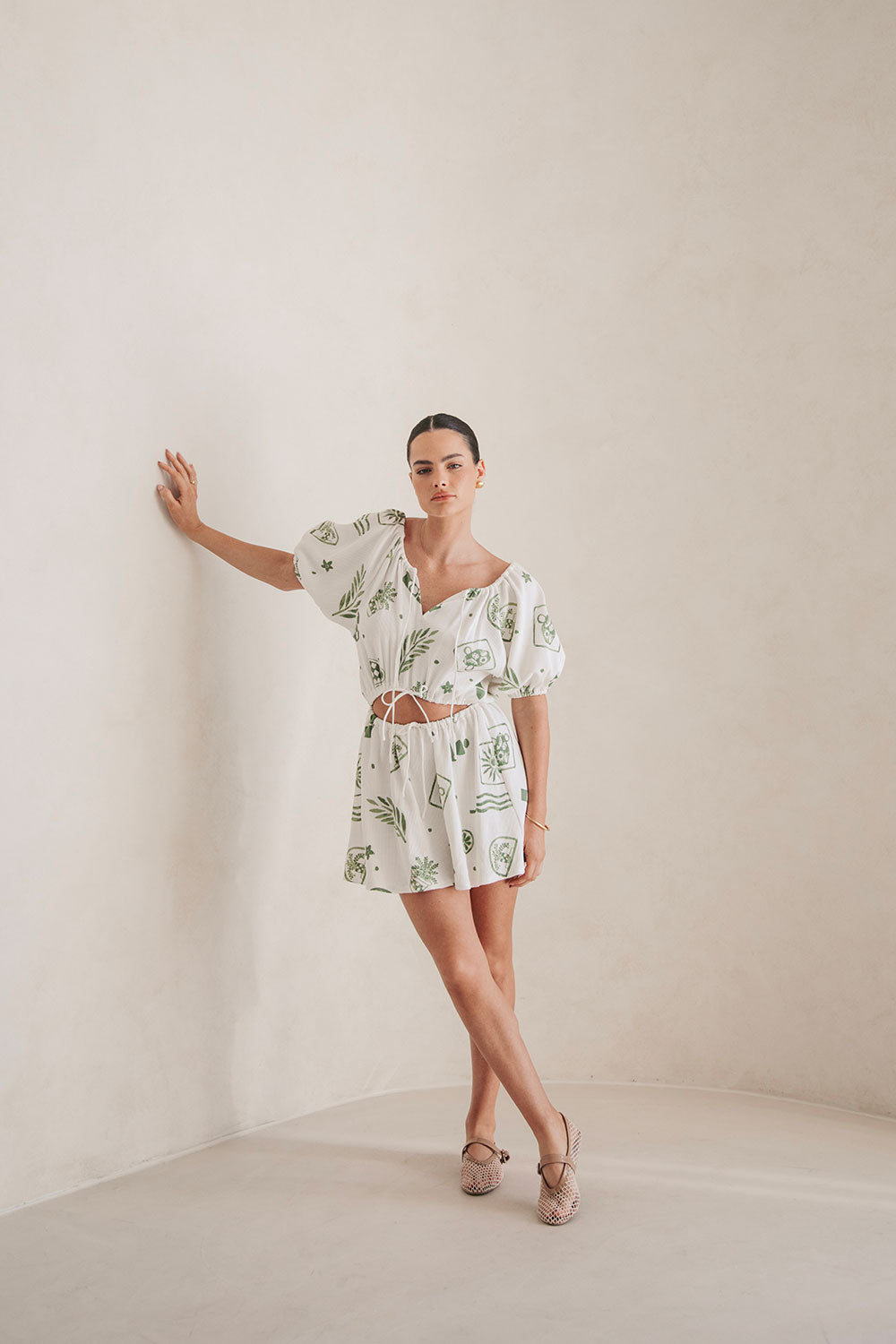 Milo Cutout Mini Dress - Relic White Green