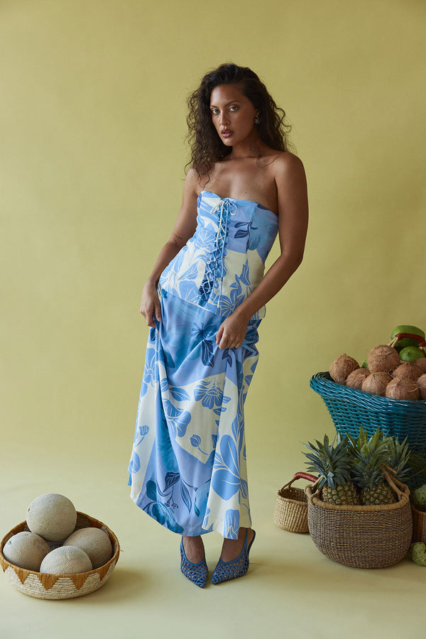 Mirae Dress - Azure Bloom