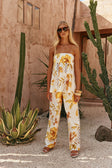 White Agalia Floral Print Strappy A Line Lorde Top