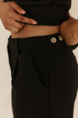 Black Suiting Flared Naomi Pants
