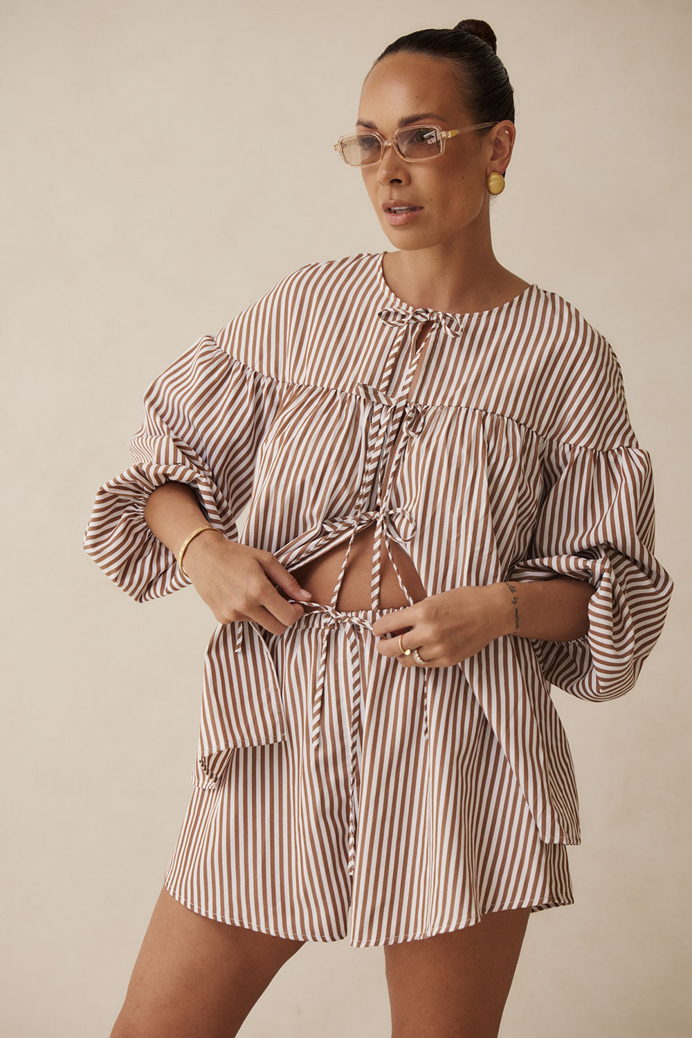 Chocolate Brown Drawstring Pennie Shorts