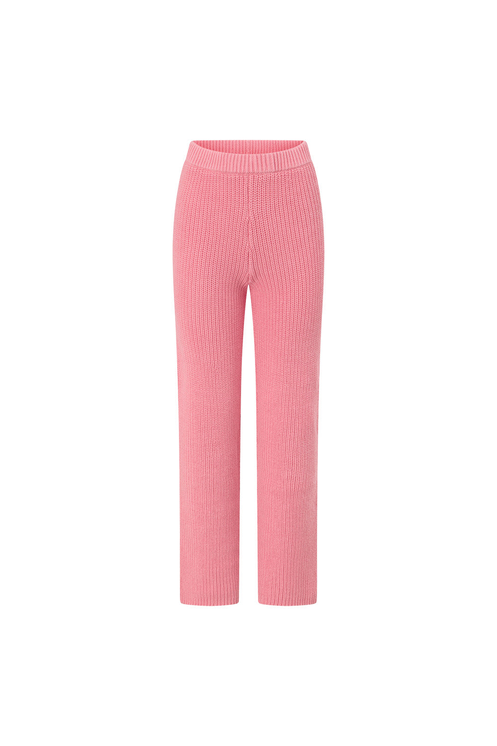 Rose Pink Knit High Waist Ellea Pants