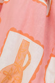 Pink Florero Print Strapless Lucia Top