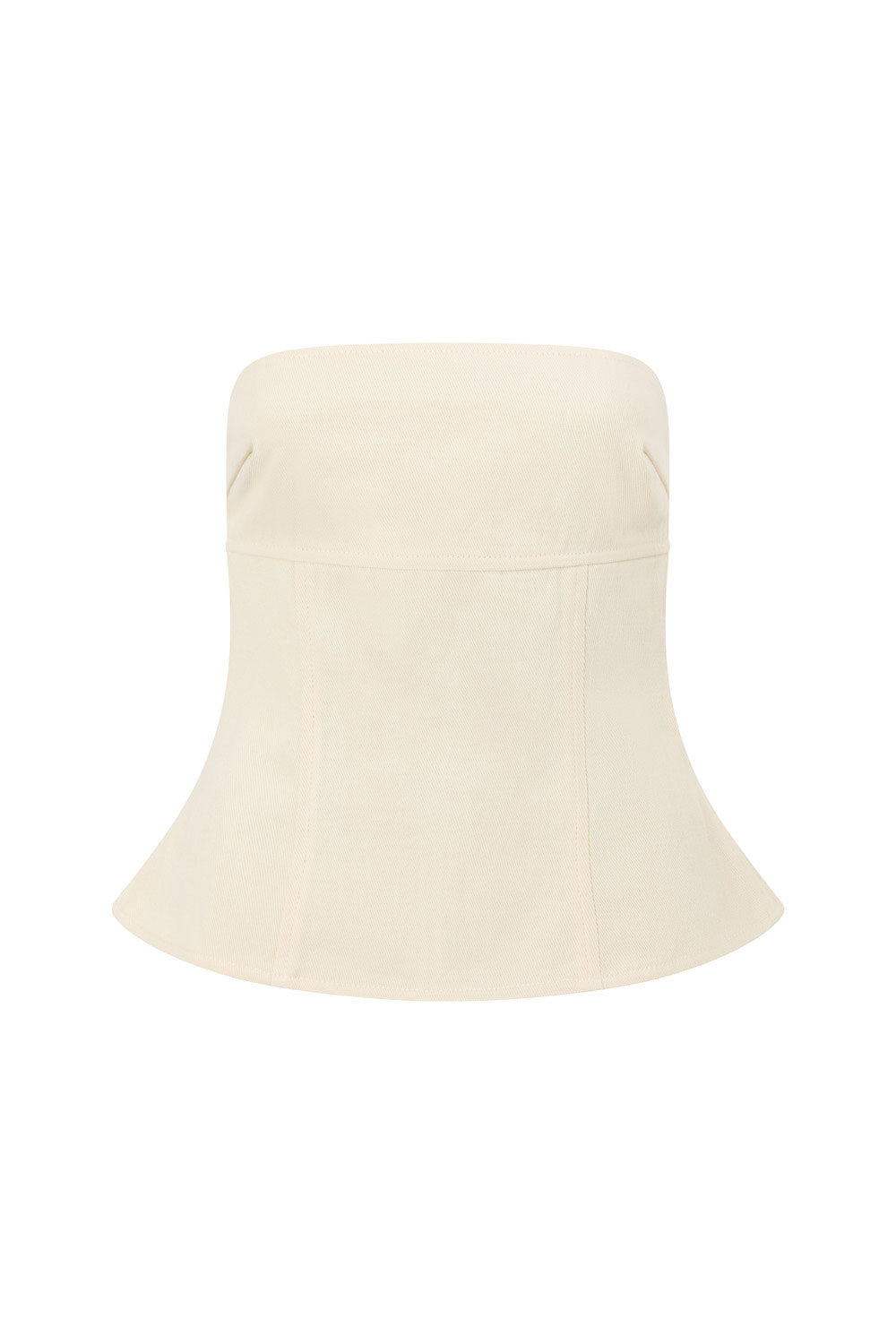Cream Strapless Panelled Zhara Top