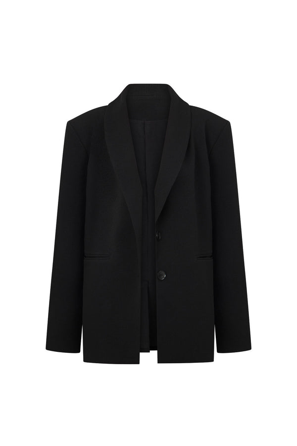 Black Long Sleeve Button Up Reese Blazer