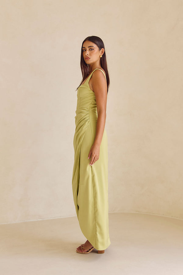 Green Split Midi Noah Midi Dress