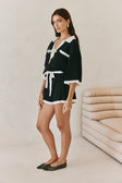Black Collar V Neck Sammi Playsuit