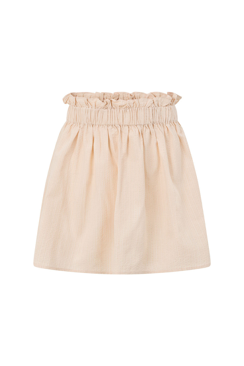 Beige High Waist Ruched Mini Toni Skirt