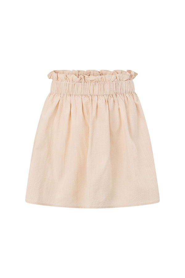 Beige High Waist Ruched Mini Toni Skirt