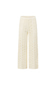 Cream Cable Knit High Waist Wide Leg Elana Pants
