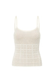 Carolina Knitted Thin Strap Top - Cream
