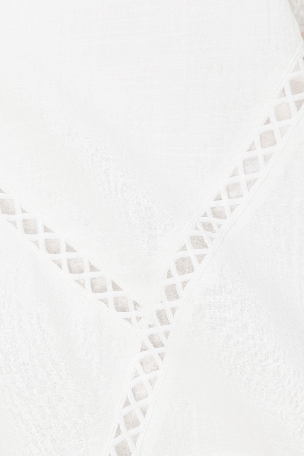 Bridal White Ladder Panel Strapless Empire Top