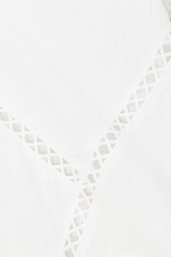 Bridal White Ladder Panel Strapless Empire Top