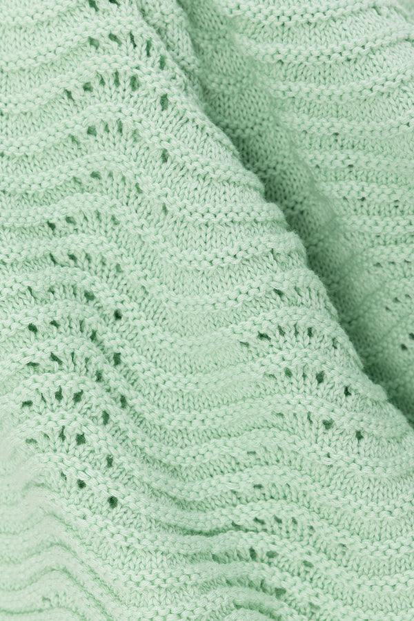 Mint Green Crochet Knit Drawsring Leah Skirt