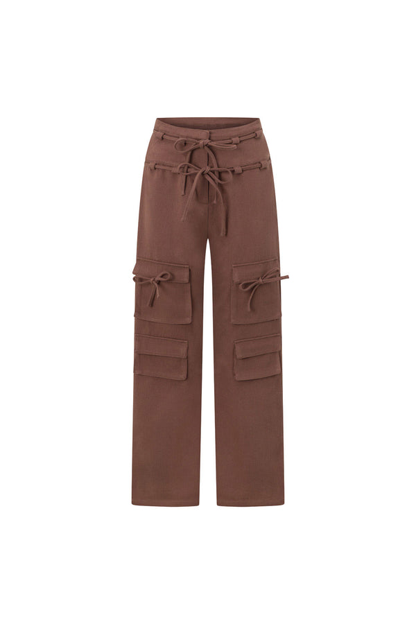 Chocolate Brown Pocket Cargo Jaicee Pants