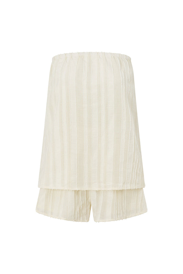 Cream Textured Stripe Strapless Sophie Playsuit