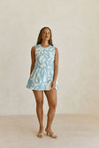 Blue Oceana Curve Bow Mini Natsuki Dress