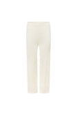 Cream Knit Elastic High Waist Blanca Pants