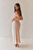 Pink Knit Overlay Elastic Maxi Danita Skirt