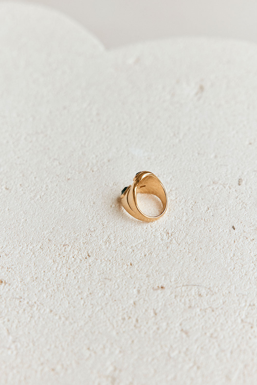 Gold Toned Black Stone Detail Zara Onyx Ring