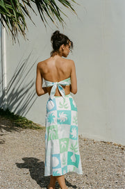 SAMPLE-Talullah Midi Dress - Palm Tile Breeze