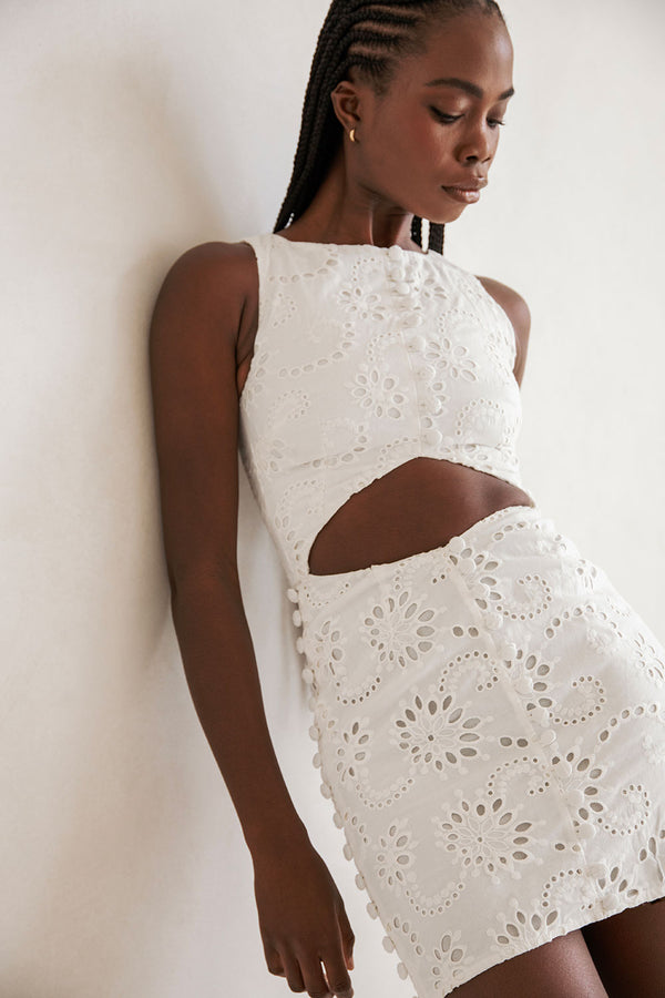 Marsielle Cutout Mini Dress - White