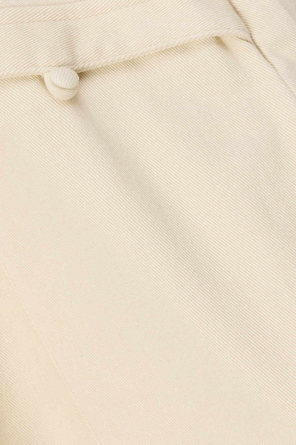 Cream Structured Twin Pocket Wrap Mini Breezy Skort