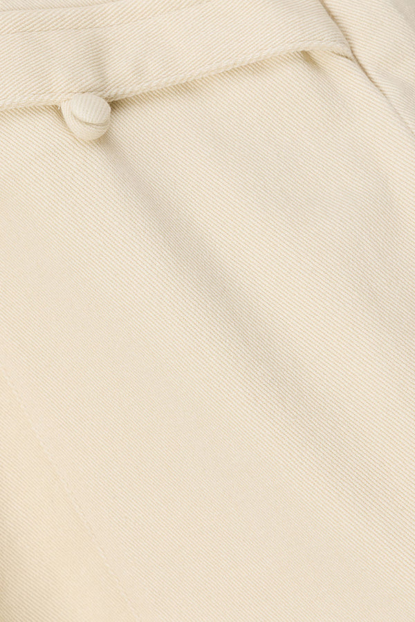 Cream Structured Twin Pocket Wrap Mini Breezy Skort