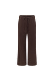 Chocolate Brown Elastic Front Tie Tarika Pants